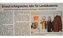 Zeitungsartikel erfolgreiche Prüfung